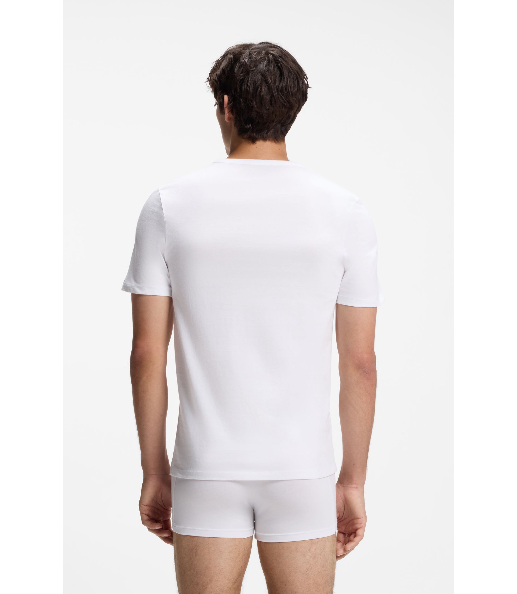 BOSS Artikel:-460 Heren Classic T-shirts Korte Mouw Shirts Puur Katoen Crew-Neck 3-pack, Kleur: Veelkleurig, Black / Navy / Blue, Maat: S, S
