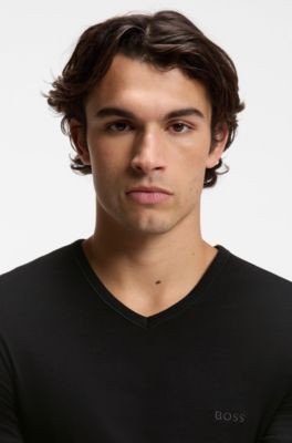 Three-pack of cotton underwear T-shirts, Black