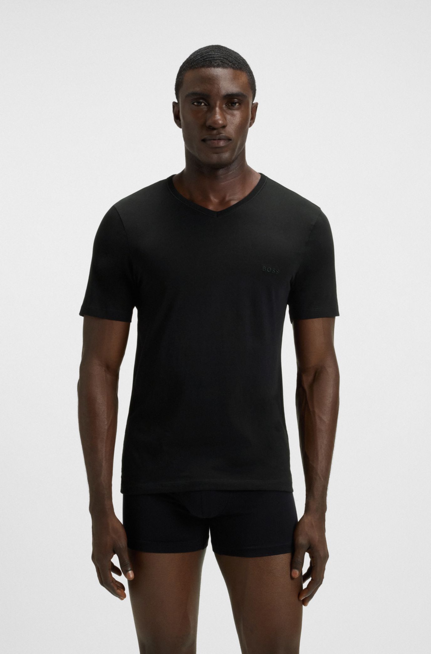 Tシャツ・カットソー BOSS Men T-shirt Black 50515391 001 T-shirt Boss 50515391-001 Black - Eros