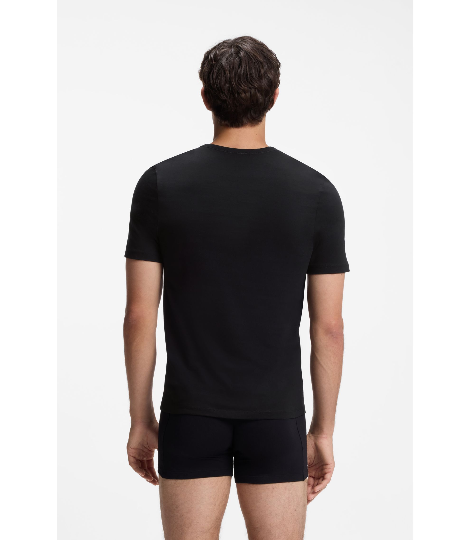 BOSS Heren 3-pack V-hals jersey T-shirts onderhemd, wit/weelderige tuin, klein (verpakking van 3), wit, S