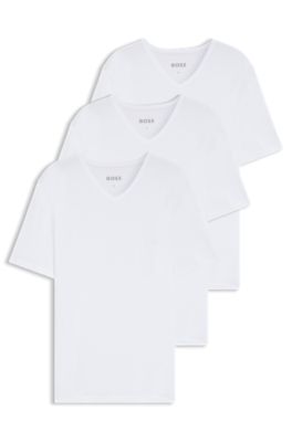 Three-pack of cotton underwear T-shirts, White