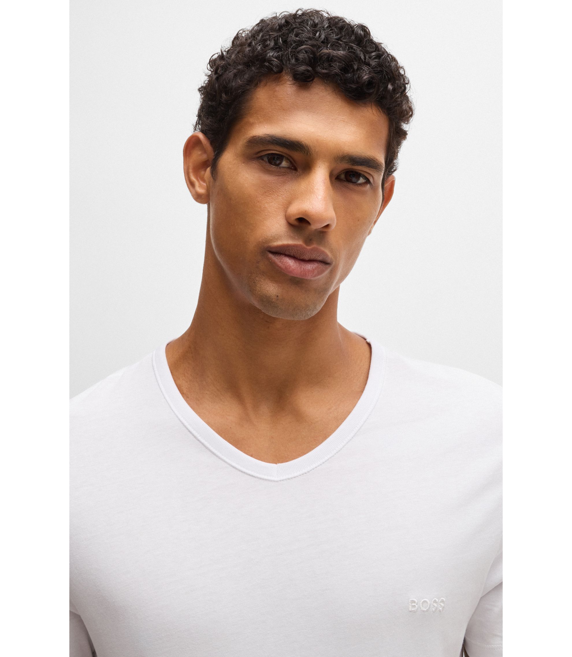 BOSS Three-pack of cotton underwear T-shirts White