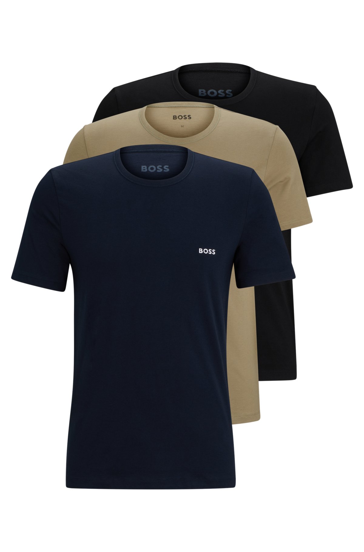 BOSS - Three-pack of underwear T-shirts in cotton jersey