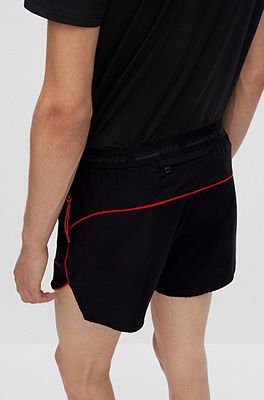 HUGO Super-stretch shorts piping and with capsule logo -
