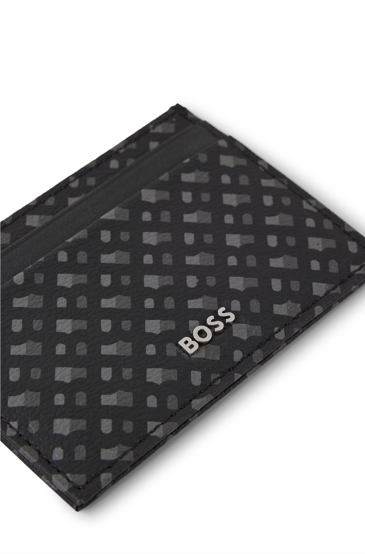 BOSS - Monogram-print wallet in Italian coated fabric