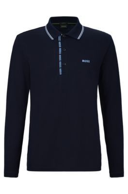 Hugo boss long hot sale sleeve polo sale