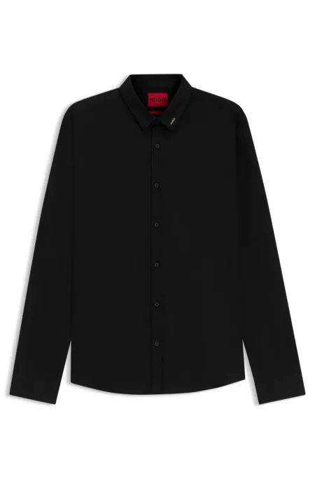 Extra-slim-fit shirt in stretch-cotton canvas
