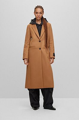 HUGO - Longline relaxed-fit coat in a wool blend