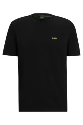 BOSS - Stretch-cotton T-shirt with contrast logo