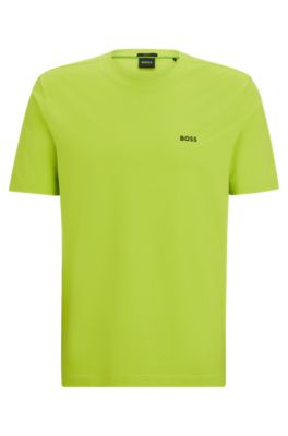 BOSS - Stretch-cotton T-shirt with contrast logo