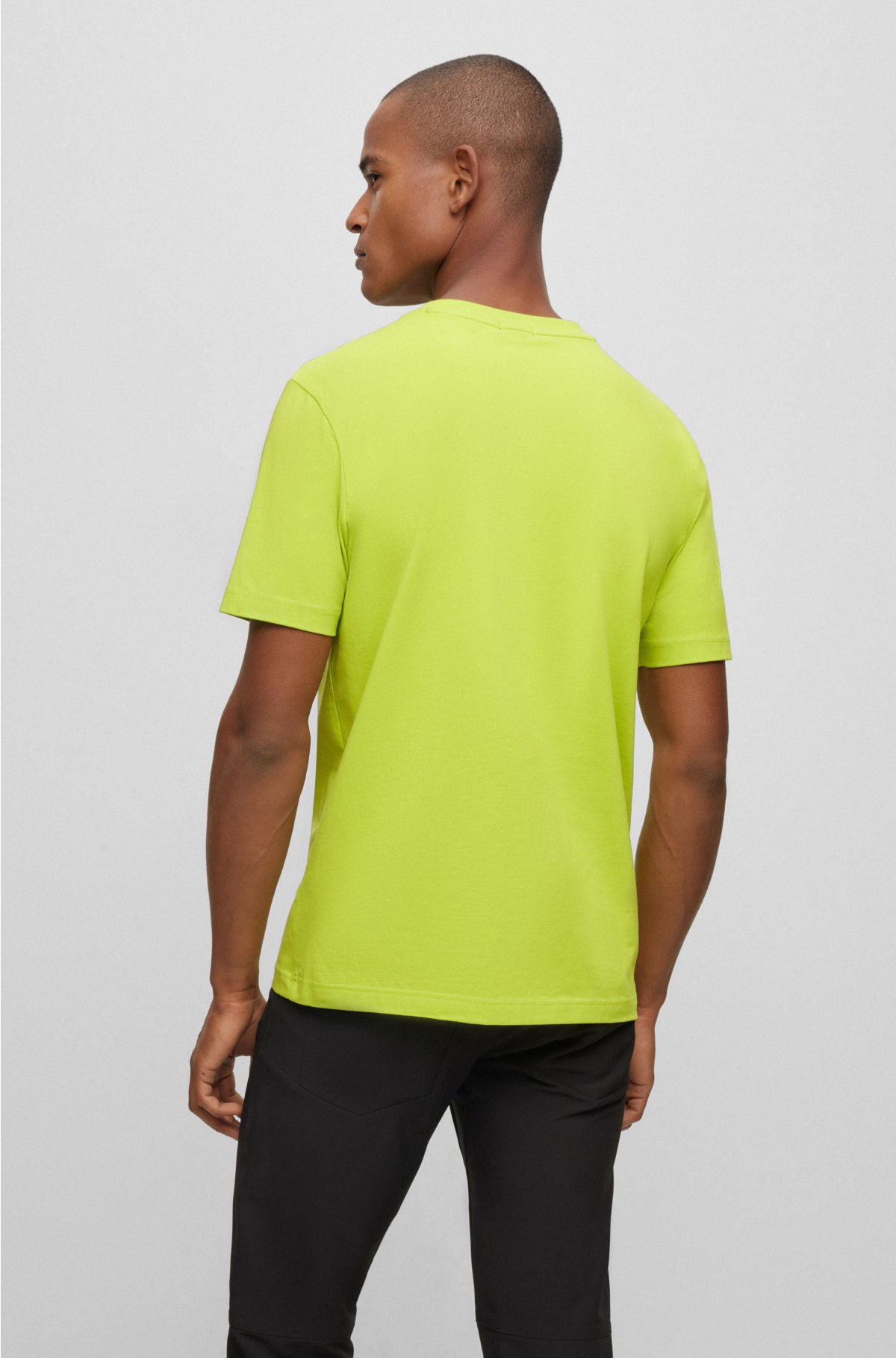 Green Cotton T-shirt In Yellow