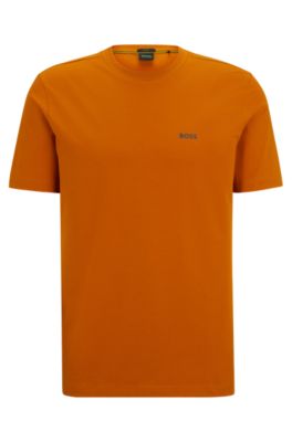 BOSS - Stretch-cotton T-shirt with contrast logo