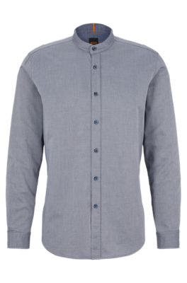 Hugo boss hotsell collarless shirt