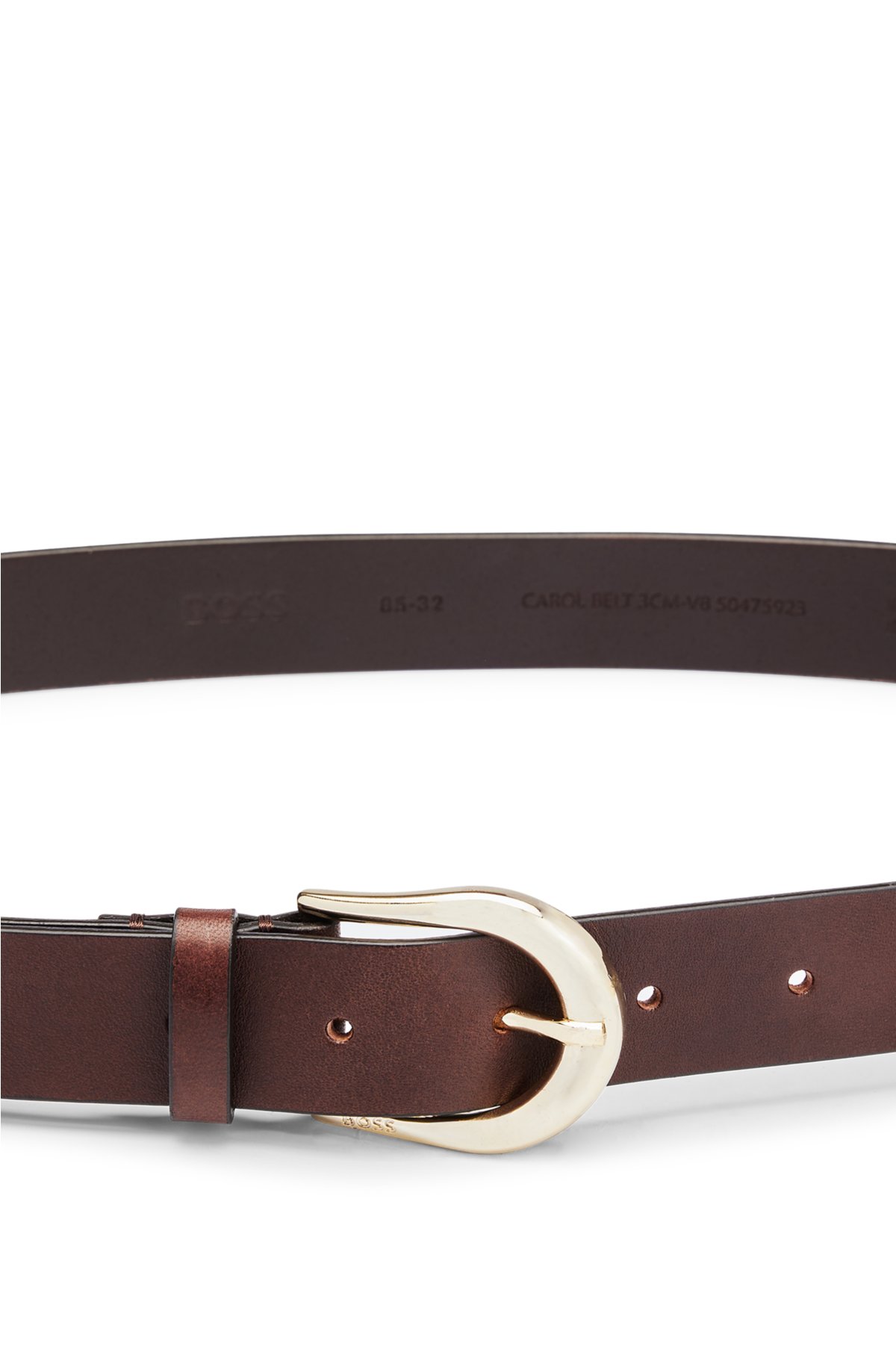 BOSS - Pin-buckle belt in Italian suede with branded keeper