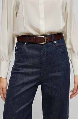 Regular-fit blouse in washed silk with concealed packet