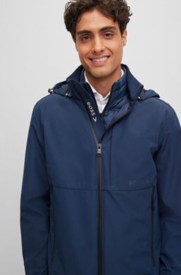 BOSS Waterrepellent jacket with logo details and removable gilet