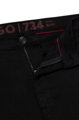 Vaqueros extra slim fit de c&oacute;modo denim el&aacute;stico, Negro