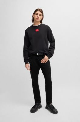 Vaqueros extra slim fit de c&oacute;modo denim el&aacute;stico, Negro