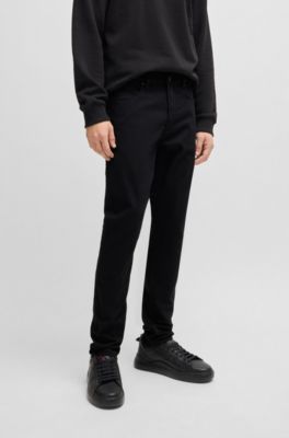 Hugo Extra-slim-fit Jeans In Comfort-stretch Denim In Black