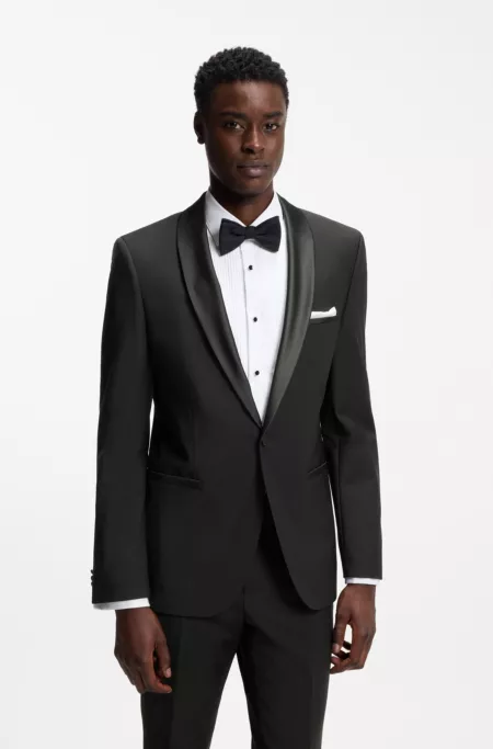 Extra-slim-fit tuxedo jacket in a wool blend
