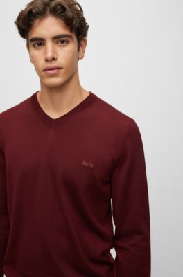 BOSS - V-neck sweater in wool