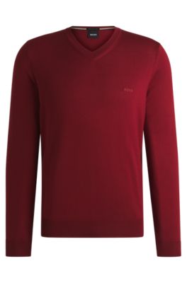 Embroidered-logo sweater virgin wool