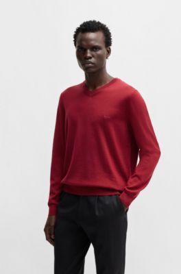 Embroidered-logo sweater virgin wool