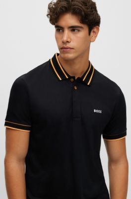 BOSS Interlockcotton slimfit polo shirt with logo embroidery