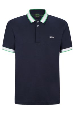 BOSS - Interlock-cotton slim-fit polo shirt with logo embroidery