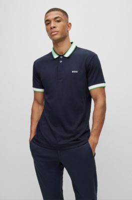 BOSS - Interlock-cotton slim-fit polo shirt with logo embroidery