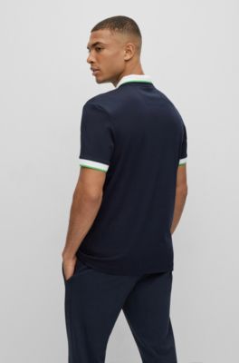 BOSS - Interlock-cotton slim-fit polo shirt with logo embroidery