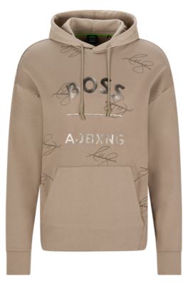 BOSS - BOSS x AJBXNG relaxed-fit hoodie with all-over monogram jacquard