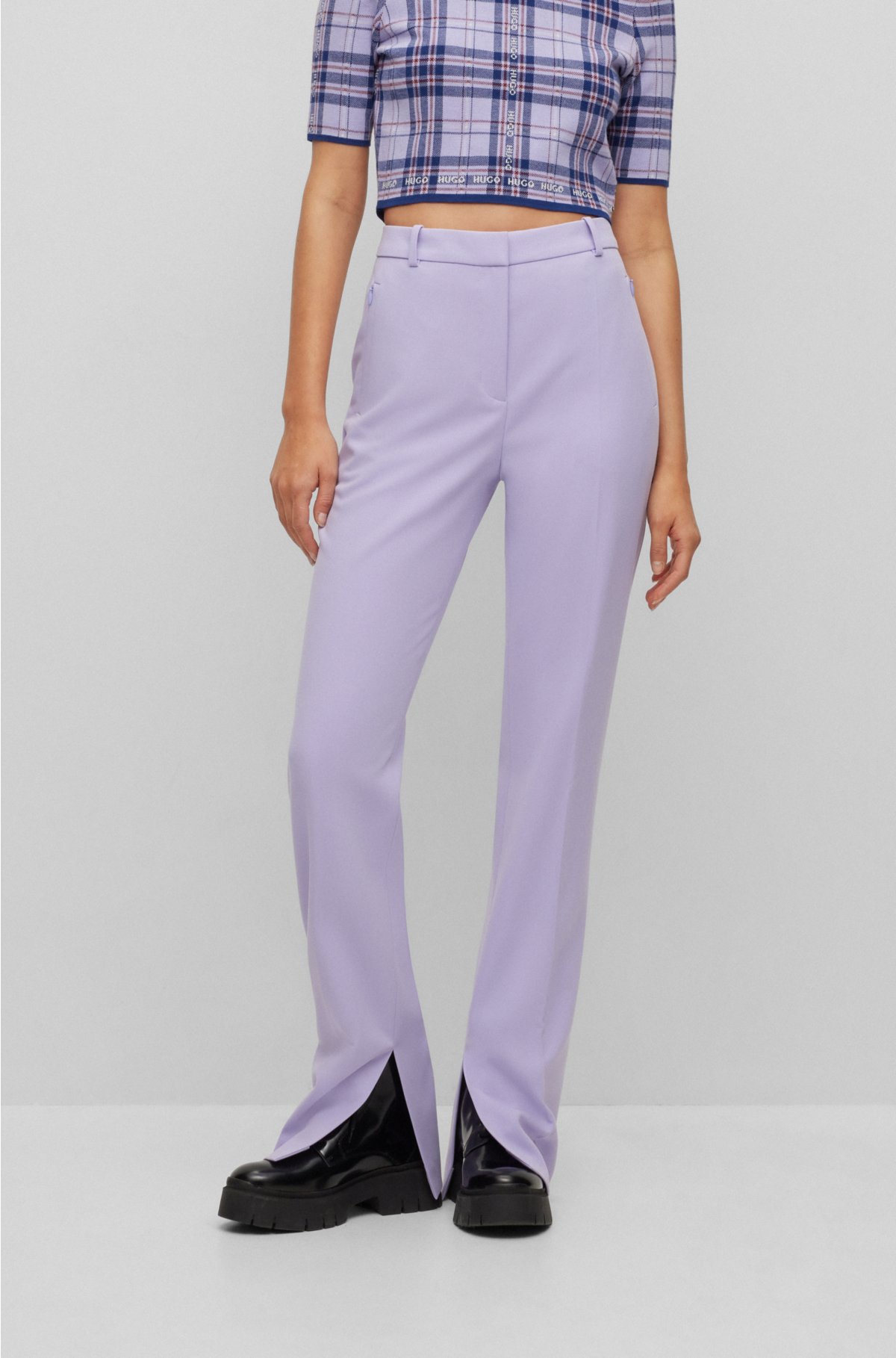 Purple, Grey, & White Elastic Belt