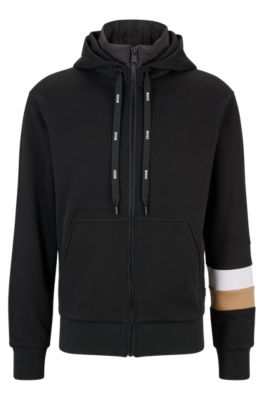 BOSS Hybrid zip up hoodie with quilted back