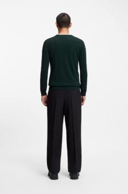 Pull en laine vierge avec logo brod&eacute;, Chaux