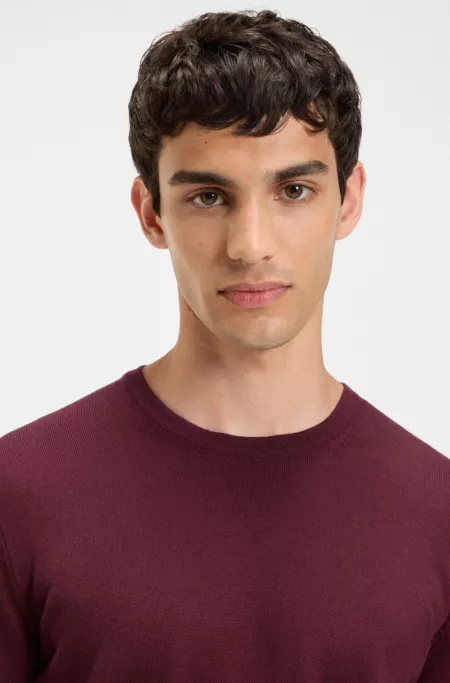 Embroidered-logo sweater in virgin wool