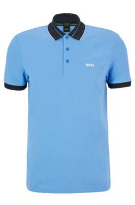 BOSS Slim fit polo shirt with logo print collar