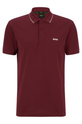 Hugo boss maroon polo shirt new arrivals