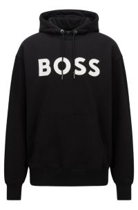 Cotton hooded sweatshirt with contrast logo