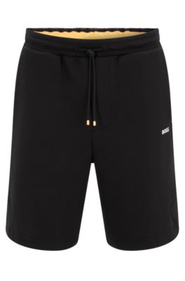 HUGO BOSS COTTON-BLEND REGULAR-FIT SHORTS WITH LOGO TAPE