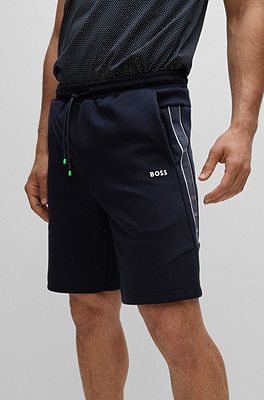 BOSS Cotton blend regular fit shorts with logo tape