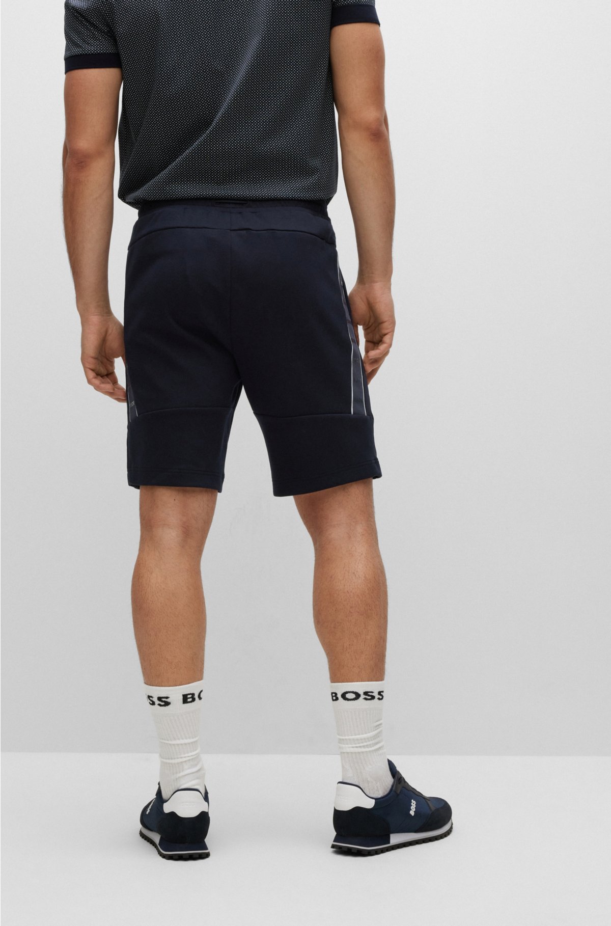 tape shorts Cotton-blend with regular-fit logo - BOSS