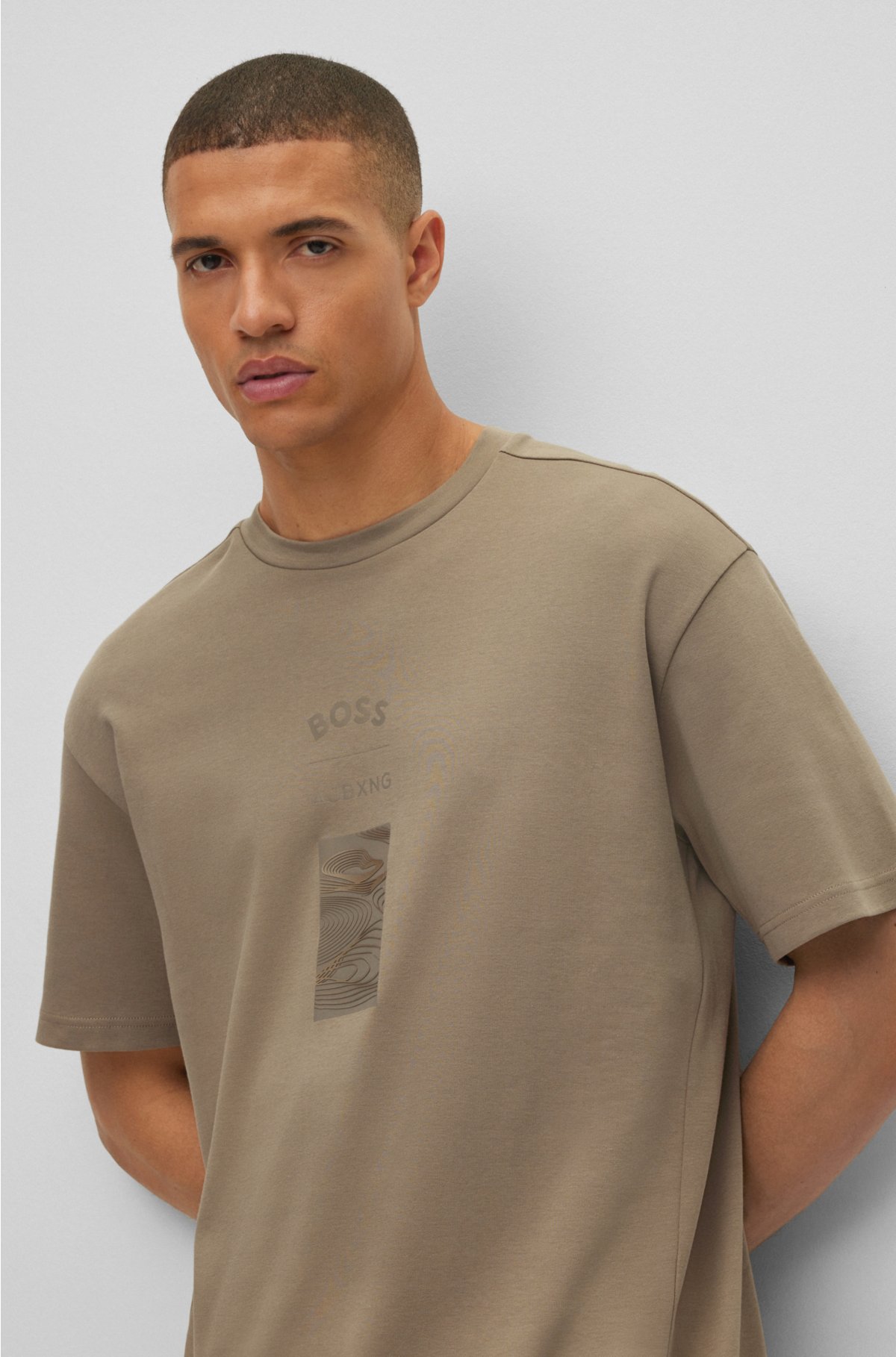 BOSS - BOSS x T-shirt AJBXNG Interlock-cotton relaxed-fit