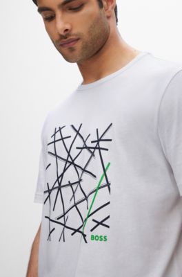 HUGO - Cotton-jersey regular-fit T-shirt with collaborative artwork