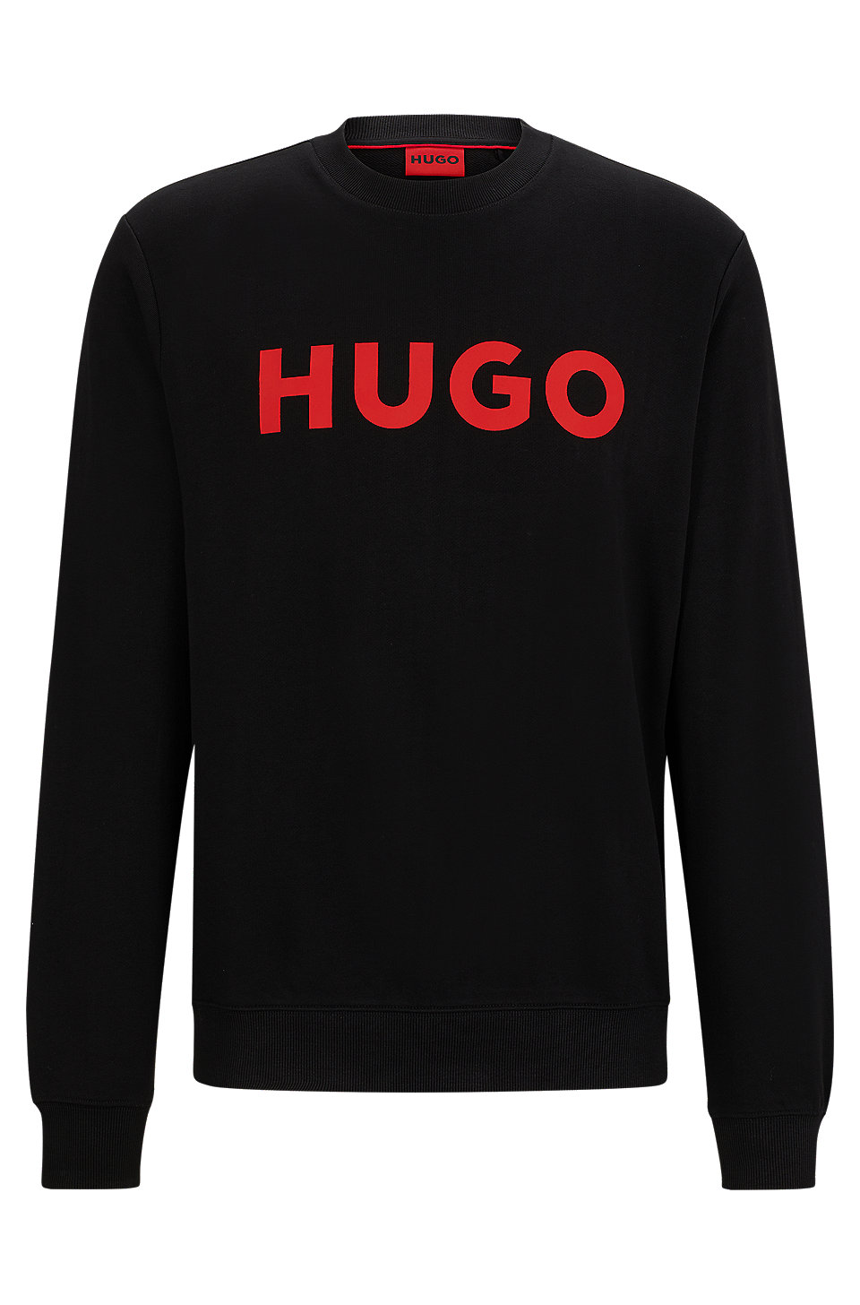 HUGO - Crew-neck sweatshirt in French terry with contrast logo