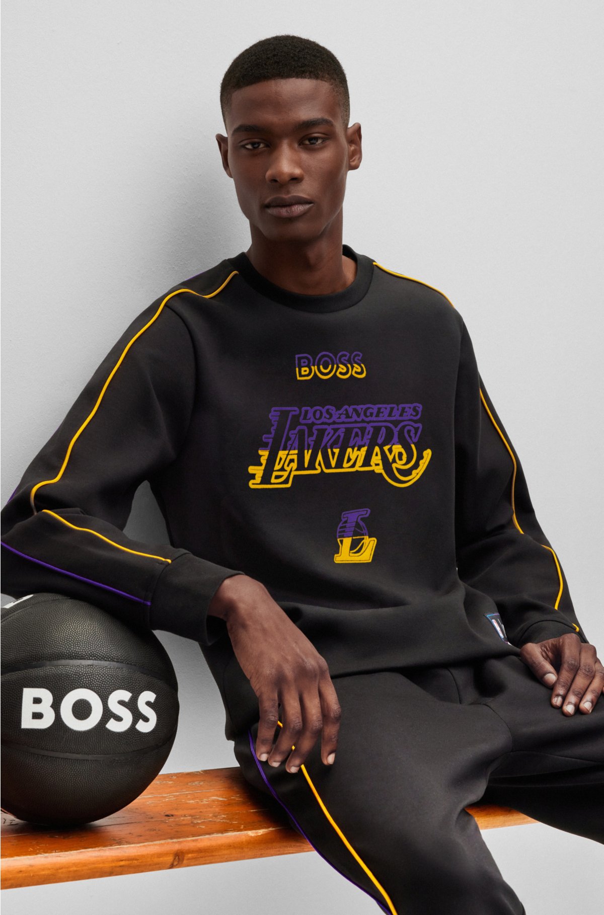 hugo boss lakers sweater