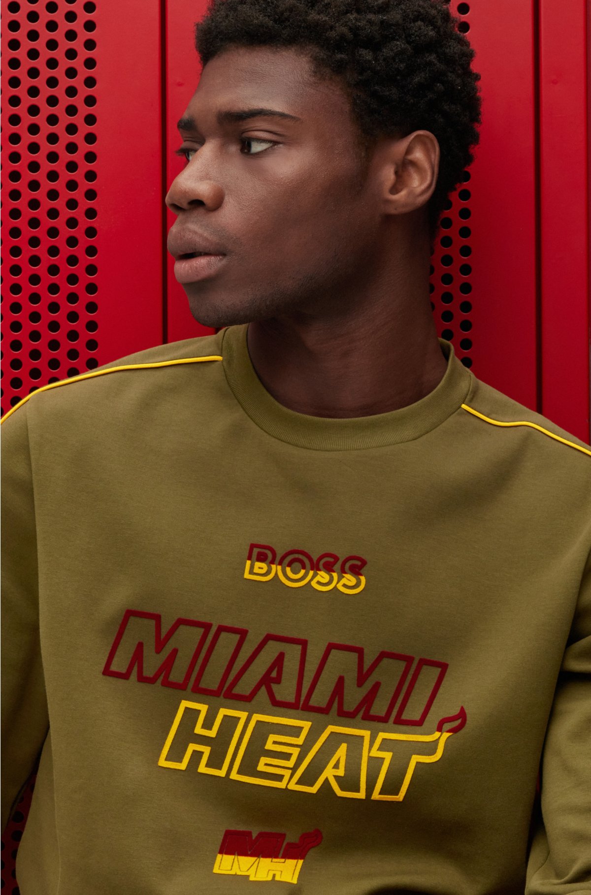 Boss x NBA Men's Miami Heat Regular-Fit Sweatshirt - Medium Black