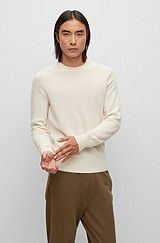 Crew-neck sweater in cashmere, White