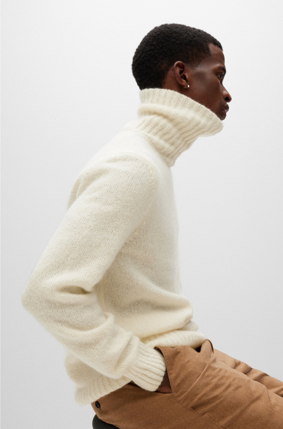 Silk and Wool Turtleneck Sweater