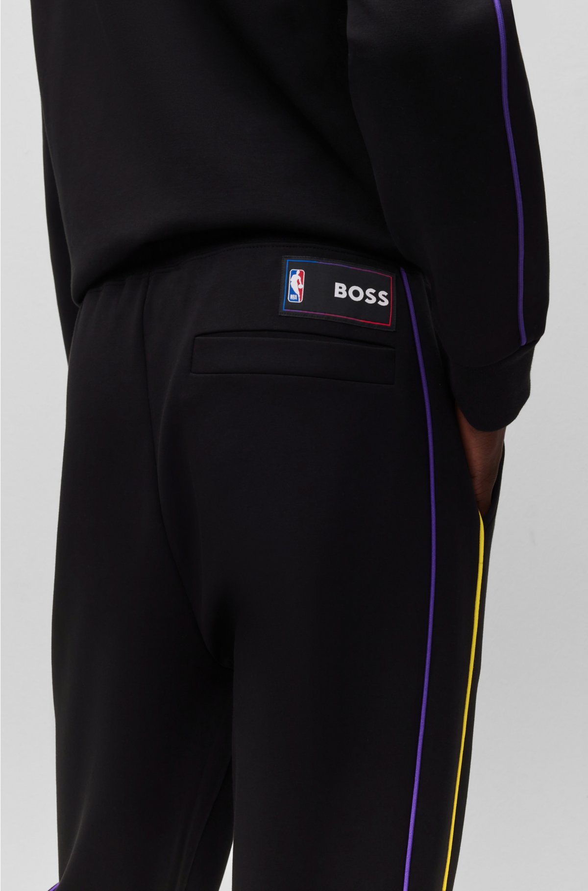 Los Angeles Lakers NBA x Hugo Boss Slam Dunk Tri-Blend Tracksuit Pants -  Black